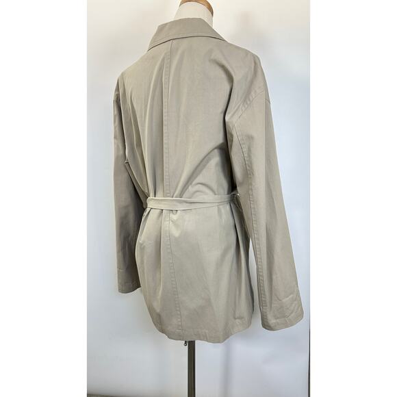 Donna Karan Collection Y2K Vintage Beige 100% Cotton Tailored Trench Coat, wrap - Picture 3 of 11